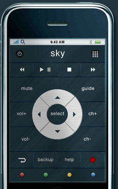 iPhone with FreeTouch Sky TV control